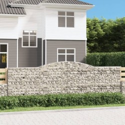 Paniers à gabions arqués 3 pcs 400x50x120/140 cm Fer galvanisé 558895558895