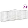 Paniers à gabions arqués 3 pcs 400x50x120/140 cm Fer galvanisé 558895558895