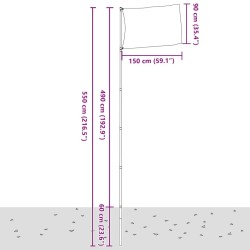 Drapeau de la Croatie et mât 5,5 m Aluminium 558902558902