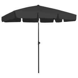 Parasol de plage noir 200x125 cm 558909558909