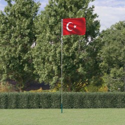 Drapeau de la Turquie et mât 5,5 m Aluminium 558912558912