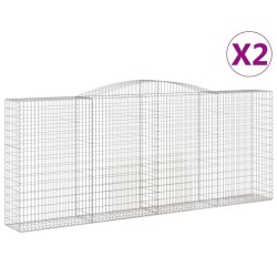 Paniers à gabions arqués 2 pcs 400x50x160/180 cm fer galvanisé 558931558931