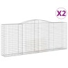 Paniers à gabions arqués 2 pcs 400x50x160/180 cm fer galvanisé 558931558931