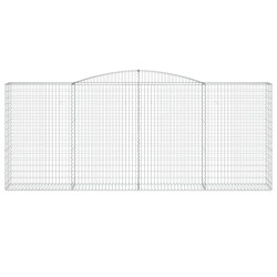 Paniers à gabions arqués 2 pcs 400x50x160/180 cm fer galvanisé 558931558931
