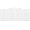 Paniers à gabions arqués 2 pcs 400x50x160/180 cm fer galvanisé 558931558931