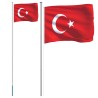 Drapeau de la Turquie et mât 6,08 m Aluminium 558932558932