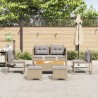 Ensemble de canapé de jardin 6 pcs Beige et Gris clair 558934558934