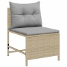 Ensemble de canapé de jardin 6 pcs Beige et Gris clair 558934558934