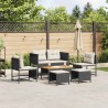 Ensemble de canapé de jardin 6 pcs Noir et Crème polyrotin 558935558935