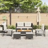 Ensemble de canapé de jardin 6 pcs Noir et Crème polyrotin 558935558935