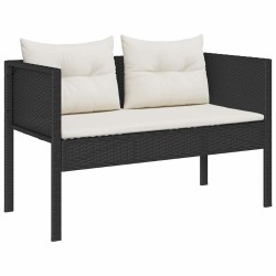Ensemble de canapé de jardin 6 pcs Noir et Crème polyrotin 558935558935
