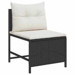 Ensemble de canapé de jardin 6 pcs Noir et Crème polyrotin 558935558935