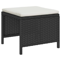 Ensemble de canapé de jardin 6 pcs Noir et Crème polyrotin 558935558935