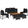 Ensemble de canapé de jardin avec coussin 6 pcs Noir polyrotin 558936558936