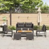 Ensemble de canapé de jardin avec coussin 6 pcs Noir polyrotin 558936558936