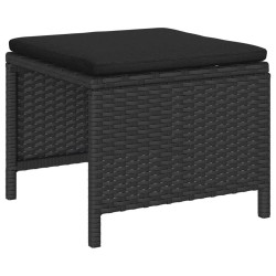 Ensemble de canapé de jardin avec coussin 6 pcs Noir polyrotin 558936558936