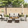 Ensemble de canapé de jardin 6 pcs Marron et Crème polyrotin 558937558937