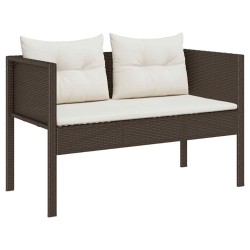 Ensemble de canapé de jardin 6 pcs Marron et Crème polyrotin 558937558937