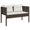 Ensemble de canapé de jardin 6 pcs Marron et Crème polyrotin 558937558937