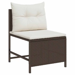 Ensemble de canapé de jardin 6 pcs Marron et Crème polyrotin 558937558937