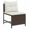 Ensemble de canapé de jardin 6 pcs Marron et Crème polyrotin 558937558937