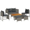 Ensemble de canapé de jardin 6 pcs Gris et Gris foncé polyrotin 558938558938