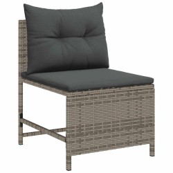 Ensemble de canapé de jardin 6 pcs Gris et Gris foncé polyrotin 558938558938