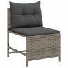 Ensemble de canapé de jardin 6 pcs Gris et Gris foncé polyrotin 558938558938