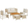 Ensemble de canapé de jardin 6 pcs Beige et crème polyrotin 558939558939