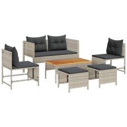 Ensemble de canapé de jardin 6 pcs Gris clair et gris foncé 558940558940