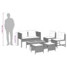 Ensemble de canapé de jardin 6 pcs Gris et bleu marine 558946558946