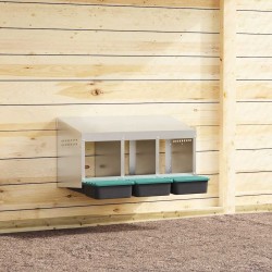 Nichoir à poules3 compartiments, fixation murale, acier galvanisé 558961558961