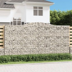 Paniers à gabions arqués 2 pcs 400x50x200/220 cm Fer galvanisé 558966558966