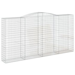 Paniers à gabions arqués 2 pcs 400x50x200/220 cm Fer galvanisé 558966558966