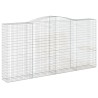 Paniers à gabions arqués 2 pcs 400x50x200/220 cm Fer galvanisé 558966558966