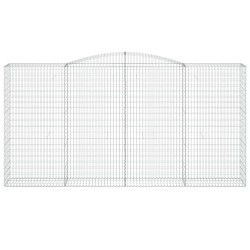 Paniers à gabions arqués 2 pcs 400x50x200/220 cm Fer galvanisé 558966558966