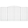 Paniers à gabions arqués 2 pcs 400x50x200/220 cm Fer galvanisé 558966558966