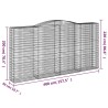 Paniers à gabions arqués 2 pcs 400x50x200/220 cm Fer galvanisé 558966558966