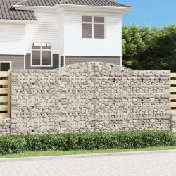 Paniers à gabions arqués 2 pcs 400x50x180/200 cm Fer galvanisé 558969558969