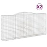 Paniers à gabions arqués 2 pcs 400x50x180/200 cm Fer galvanisé 558969558969