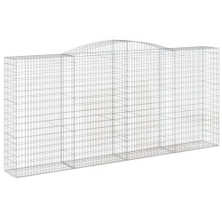 Paniers à gabions arqués 2 pcs 400x50x180/200 cm Fer galvanisé 558969558969