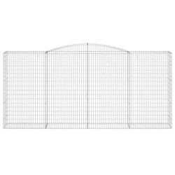 Paniers à gabions arqués 2 pcs 400x50x180/200 cm Fer galvanisé 558969558969