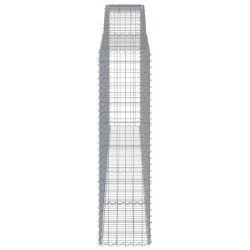 Paniers à gabions arqués 2 pcs 400x50x180/200 cm Fer galvanisé 558969558969
