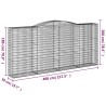 Paniers à gabions arqués 2 pcs 400x50x180/200 cm Fer galvanisé 558969558969