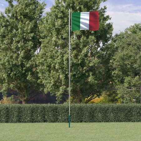 Drapeau de l'Italie et mât 6,08 m Aluminium 558972558972