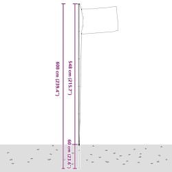 Drapeau de l'Italie et mât 6,08 m Aluminium 558972558972