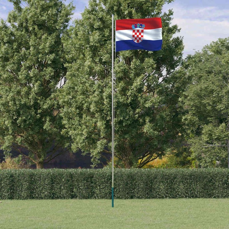 Drapeau de la Croatie et mât 6,08 m Aluminium 558973558973