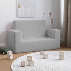 Canapé pour enfants à 2 places Gris clair Peluche douce 558983558983