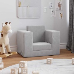 Canapé-lit pour enfants Gris clair Peluche douce 558988558988