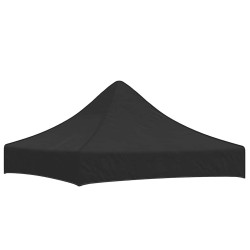 Toit de tente de réception 2x2 m Noir 270 g/m²  558993558993